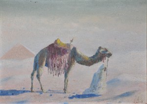 Ludwik JABŁOŃSKI (1896-po 1970), Modlitwa Beduina na pustyni