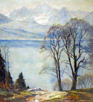Otto PIPPEL (1878-1960), Widok jeziora Walchensee w Alpach Bawarskich