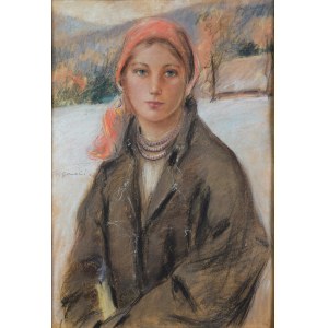 Stanislaw GÓRSKI (1887-1955), Girl in a pink shawl