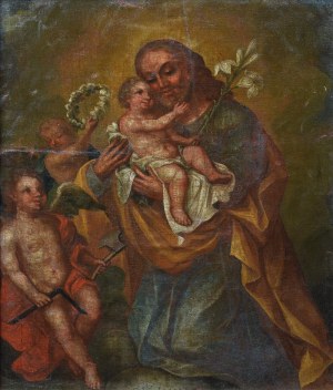 Malarz nieokreślony, XIX w., Święty Józef z Dzieciątkiem
