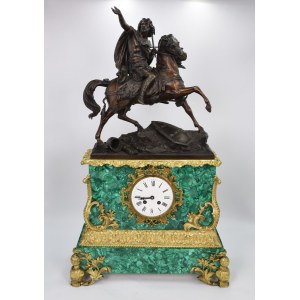 Mantel clock with horse figure