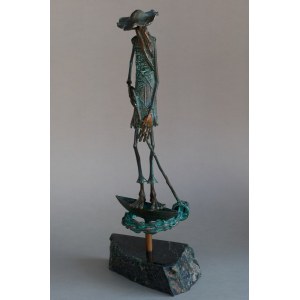 Paul Erazmus, Fischer (Bronze, Höhe 50,5 cm)