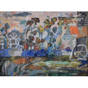 Jan SZANCENBACH (1928 - 1998), Landscape with water mills, 1967