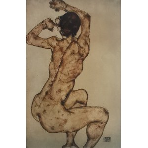 Egon Schiele (1890-1918), Akt - Rückseite