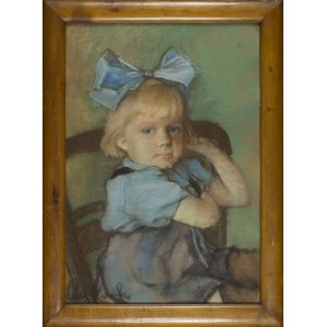 Longin ADAMIECKI, Girl with a blue bow