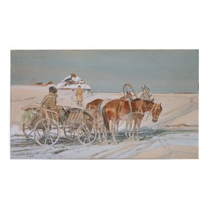 Julius Holzmüller (1876-1932), Carriage in the Snow