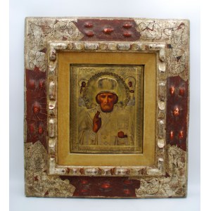 Autor nieznany, Ikona -obraz Św. Mikołaj z Miry Rosja XIX-XX wiek
