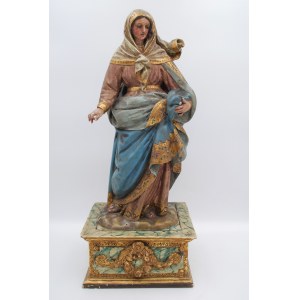 Autor nieznany, Drewniana rzeźba Świętej Anny XVIII wiek