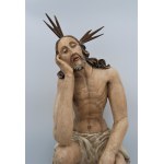 Autor unbekannt, Holzskulptur eines leidenden Jesus um 1800