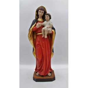 Author unknown, Wooden sculpture of Madonna and Child XXw