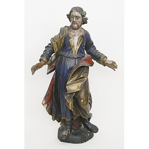 Unknown Baroque artist, Sculpture of a saint wood 18th century 75 cm.