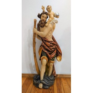 Autor unbekannt, Heiliger Christophorus mit Kind große Skulptur