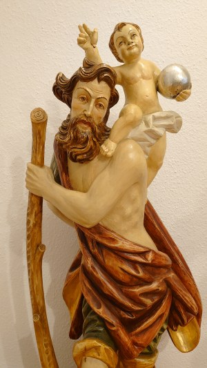 Autor nieznany, Święty Krzysztof z dzieciątkiem duża rzeźba
