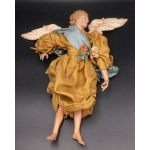 Autor nieznany, Drewniana rzeźba, anioł w szatch, Włochy XVIII/XIX w.