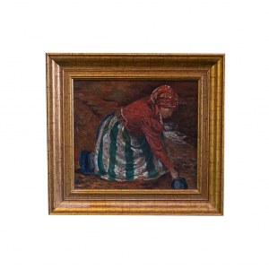 Author unknown, Peasant woman drawing water