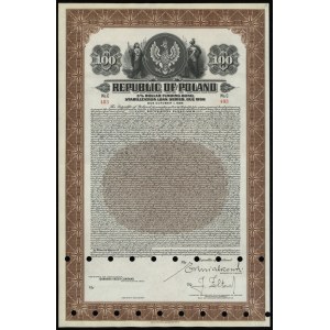 Republic of Poland (1918-1939), 3% bond for $100 in gold from 1937