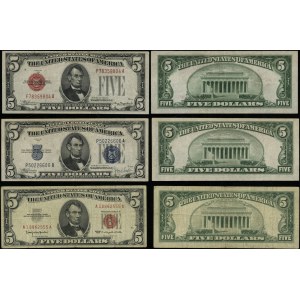 Stany Zjednoczone Ameryki (USA), zestaw: 3 x 5 dolarów, 1928-1963