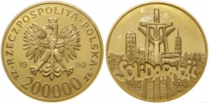 Poland, 200,000 zloty, 1990, U.S. mint