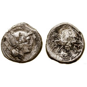 Roman Republic, denarius suberatus, 209-208 BC, Rome