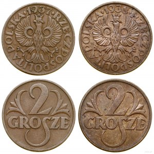Poland, set of 2 x 2 pennies, Warsaw