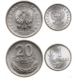 Polska, zestaw 2 monet, 1949, Warszawa