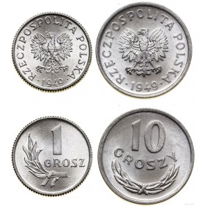 Polska, zestaw 2 monet, 1949, Warszawa