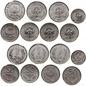 Poland, set of 8 coins - mint destructs, Warsaw