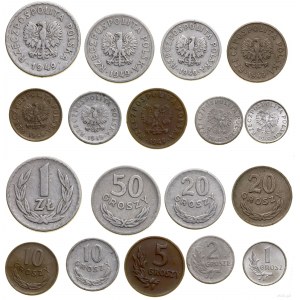 Polen, Satz von 9 Münzen, 1949