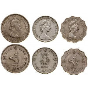 Hong Kong, zestaw 3 monet