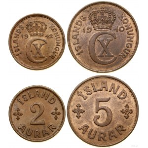 Island, Satz von 2 Münzen, Kopenhagen