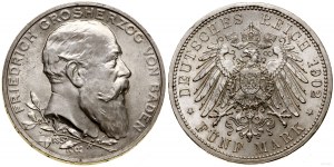Germany, 5 marks, 1902 G, Karlsruhe