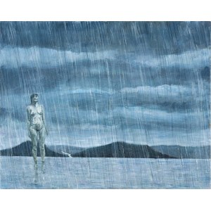 Magdalena Kulesza-Fedkowicz (b. 1981), Rain on the Hornidal's Lake; 2020