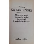 KOTARBIŃSKI Tadeusz - ELEMENTY TEÓRIE POZNANIA, FORMÁLNA LOGIKA A METODOLÓGIA VEDY Majstrovské diela veľkých mysliteľov