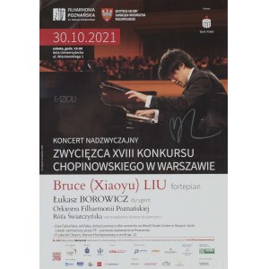 Poster Gewinner des XVIII. Chopin-Wettbewerbs in Warschau, signiert von Bruce Liu.