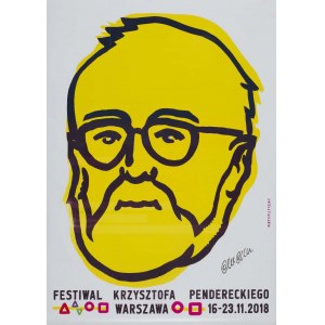 Piotr PIETRZAK, Plakat Festiwal Krzysztofa Pendereckiego Warszawa 16-23.11.2018