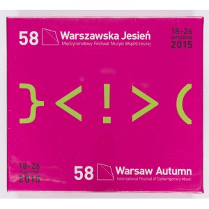 Audio chronicle (6 CDs) and program book of the 58th Edition of the Warsaw Autumn International Festival of Contemporary Music, 2015.