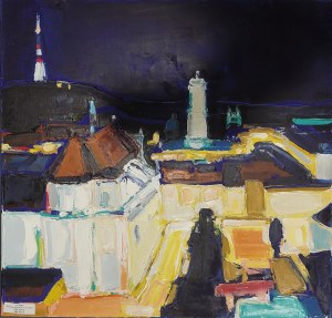 Iryna Depko, Evening rooftops of Lviv, 2020