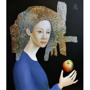 Iwo BIRKENMAJER (1955), Mädchen mit Apfel; 2022
