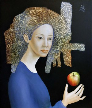 Iwo BIRKENMAJER (1955), Girl with an apple; 2022