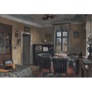 INTERIEUR DES KLAVIER-WOHNZIMMERS, ca. 1920