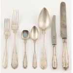 FASON CHIPPENDALE SET OF cutlery, Austria, Vienna, Carl Vincenz Dub and Emanuel Schwarz, early 20th century.