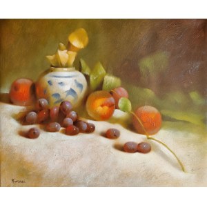 Nicolas Moreau, Fruits sur une nappe blanche, rok nieznany