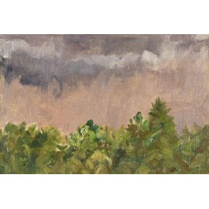 Mikhail GORSTKIN-WYWIÓRSKI (1861-1926), Green bushes under the gray sky