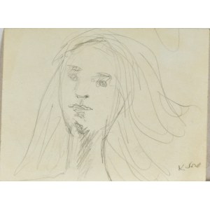 Konrad SRZEDNICKI (1894-1993), Head of a woman with loose hair