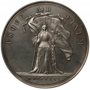 Medal 50 rocznica Powstania Listopadowego 1880 r. - autorstwa Artura Malinowskiego