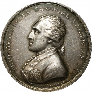 Medal autorstwa Hoecknera wybity z okazji pobytu Napoleona w Dreźnie w 1807 r. i utworzenia Księstwa Warszawskiego