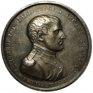 Medal autorstwa Hoecknera wybity z okazji pobytu Napoleona w Dreźnie w 1807 r. i utworzenia Księstwa Warszawskiego