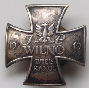 Odznaka pamiątkowa Wilno Wielkanoc 1919 ,srebro