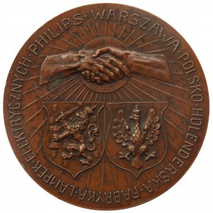  Medal autorstwa Jana Knedlera z 1923 r. wybity na otwarcie Fabryki Philipsa w Warszawie
