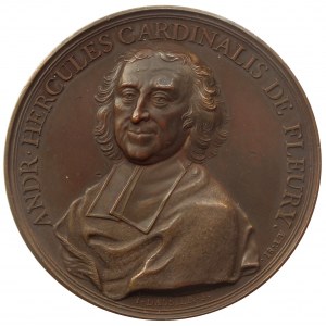 Medal z kardynałem Andre'-Hercule de Fleury z roku 1736